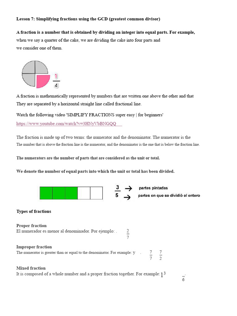 Simplifying Fractions with GCD Guide | PDF | Arithmetic | Division ...