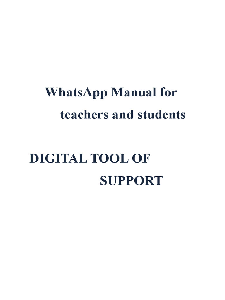 WhatsApp Guide for Teachers & Students | PDF | Software | Computing