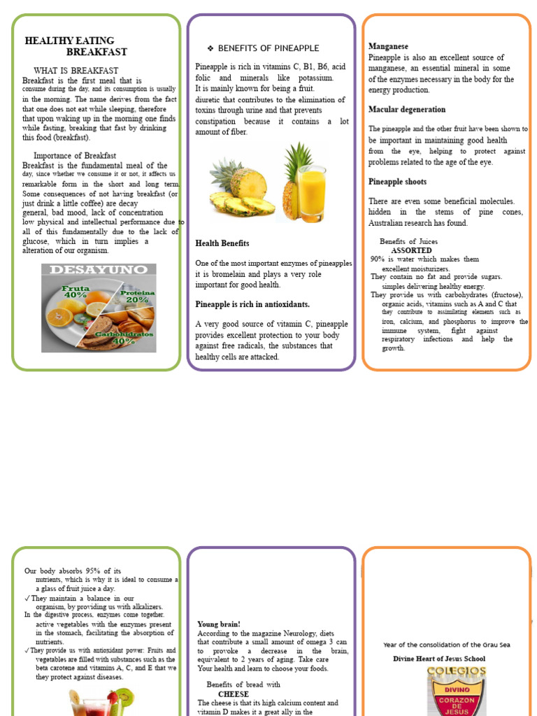 Triptych Healthy Nutrition Breakfast | PDF | Digestion | Carbohydrates