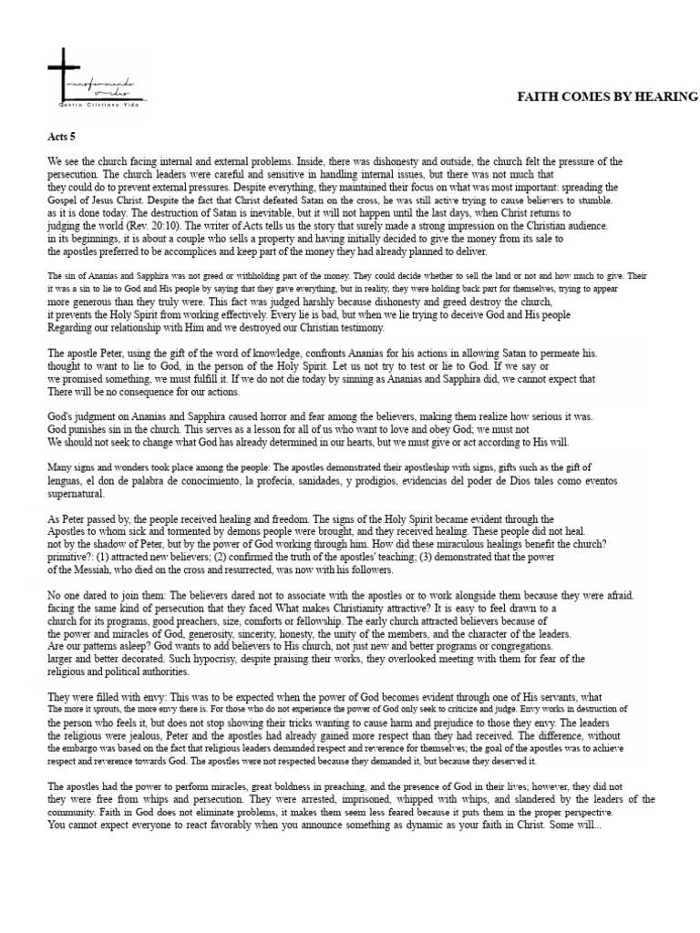 Acts 5 | PDF | Jesus | Acts Of The Apostles