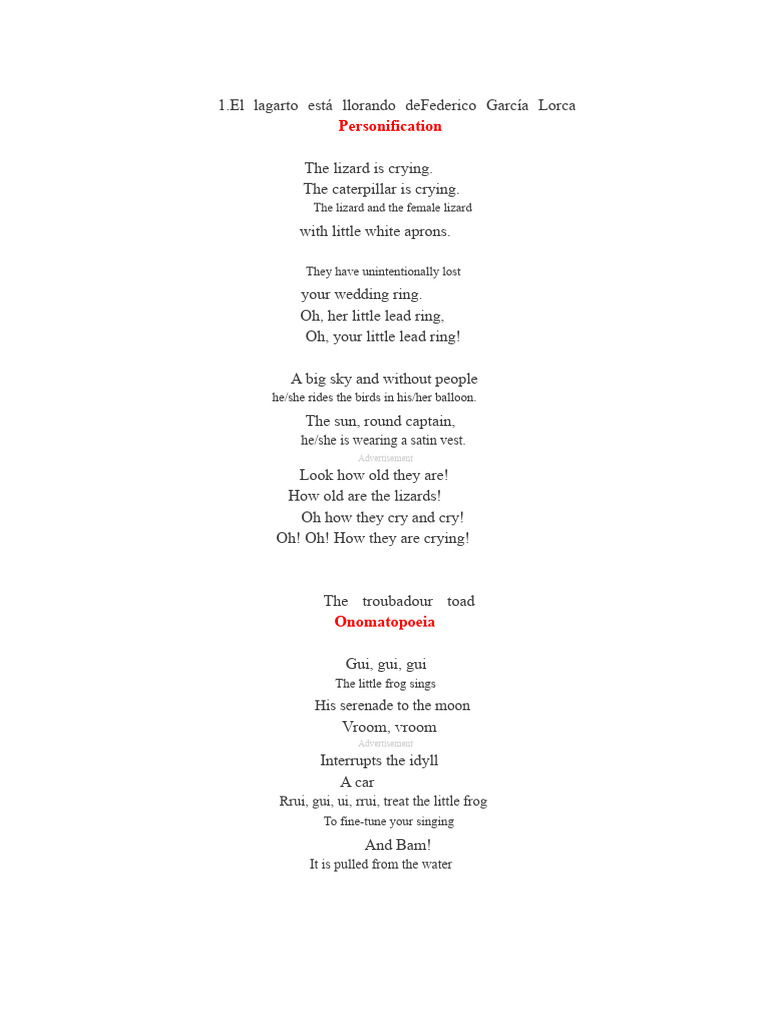 Poems With Literary Figures | PDF
