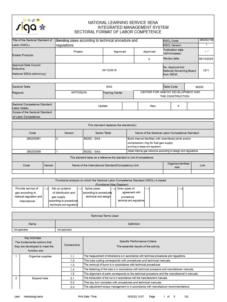 National Learning Service Sena Integrated Management System Sectoral ...