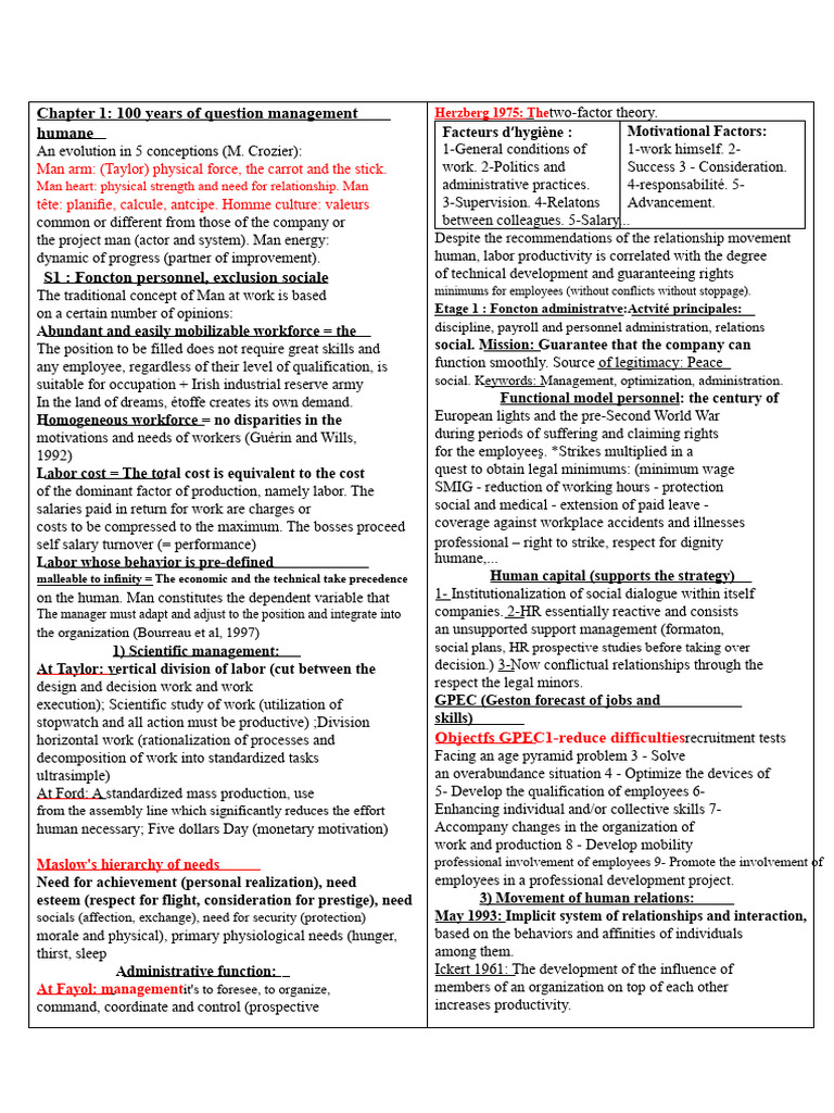 Chapter 1 and 2 - Summary of HRM | PDF | Human Resource Management ...