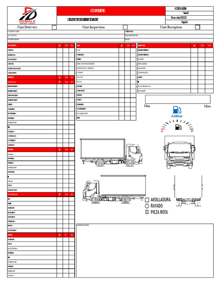 9.4.DML - SST.F.36.00 Vehicle Inspection Checklist | PDF | Vehicles ...