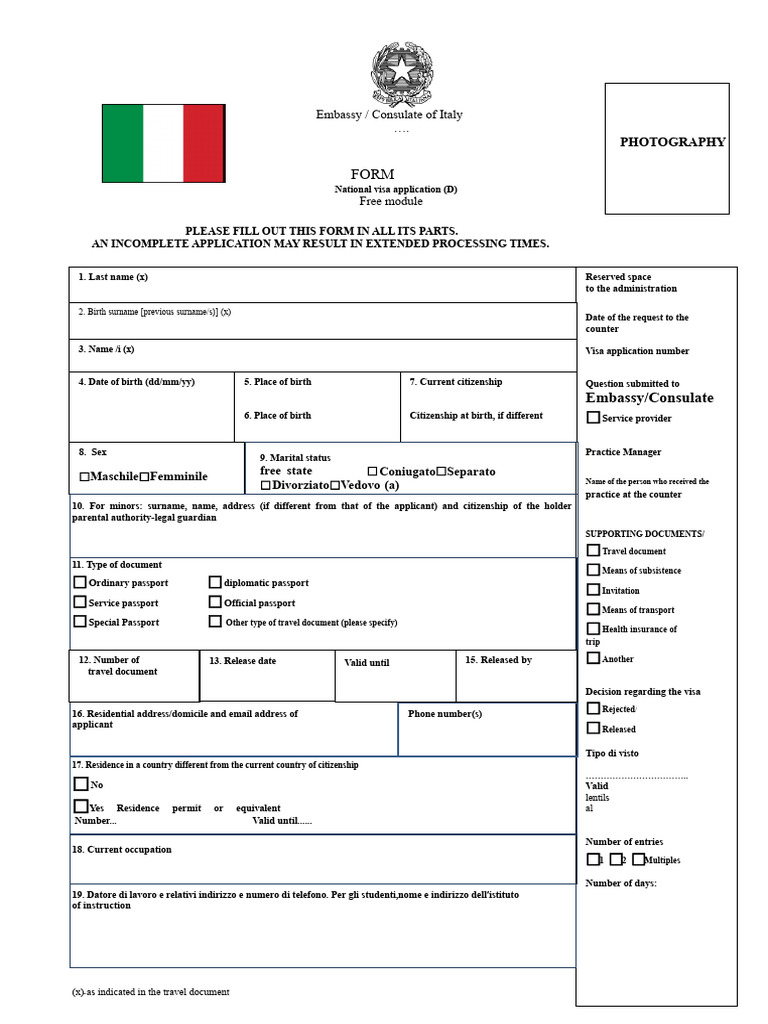 National Visa Form | PDF | Travel Visa | Passport