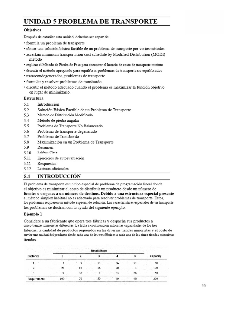Métodos para Resolver Problemas de Transporte | PDF | Programación ...