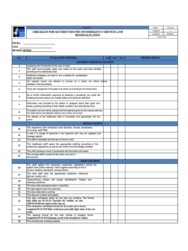 check_rounds_safety_be_ur_hos | PDF | Nursing | Health Professional