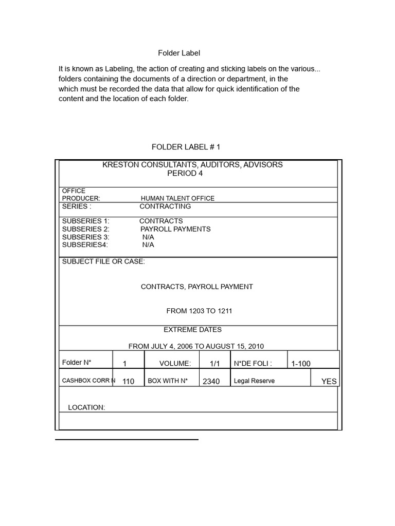 Folder Label | PDF