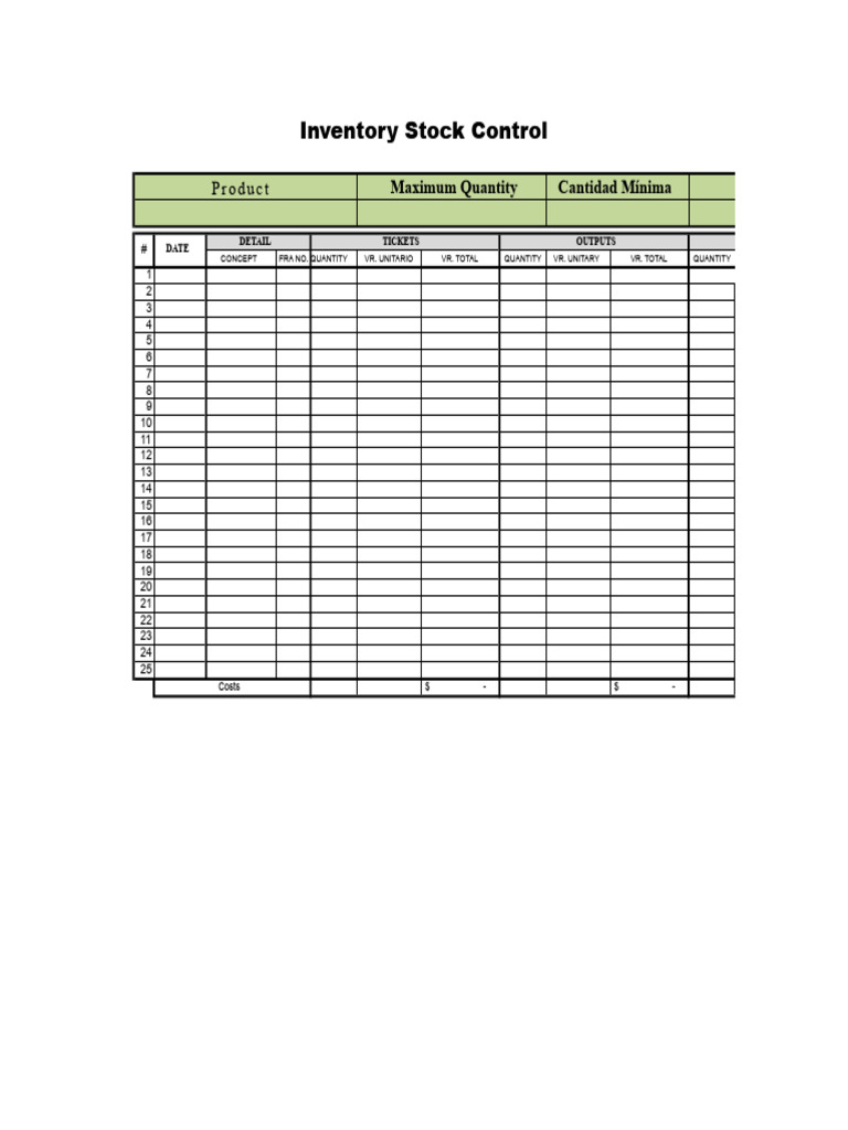Inventory Stock Control Overview | PDF