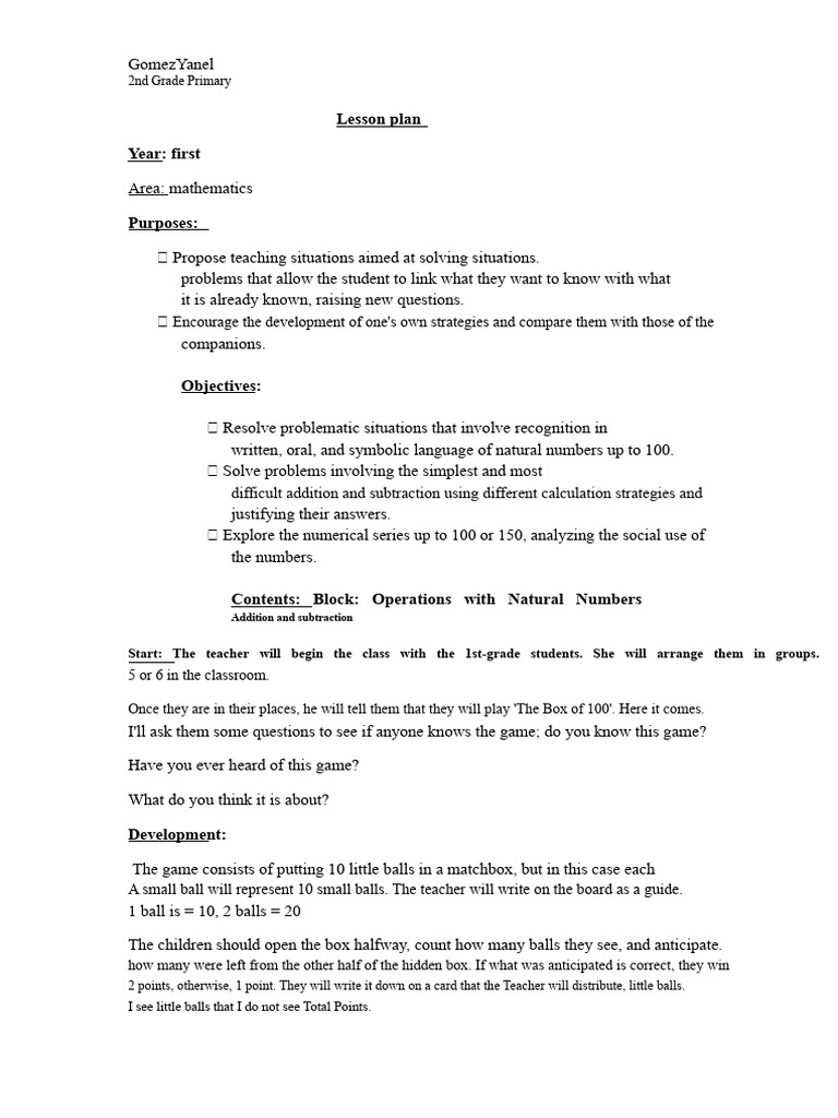 Math Lesson Plan | PDF | Lesson Plan | Mathematics