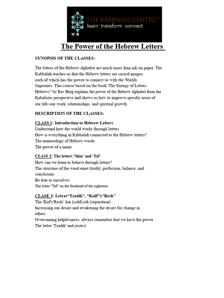Hebrew Letters: Kabbalistic Insights | PDF | Kabbalah | Graphemes