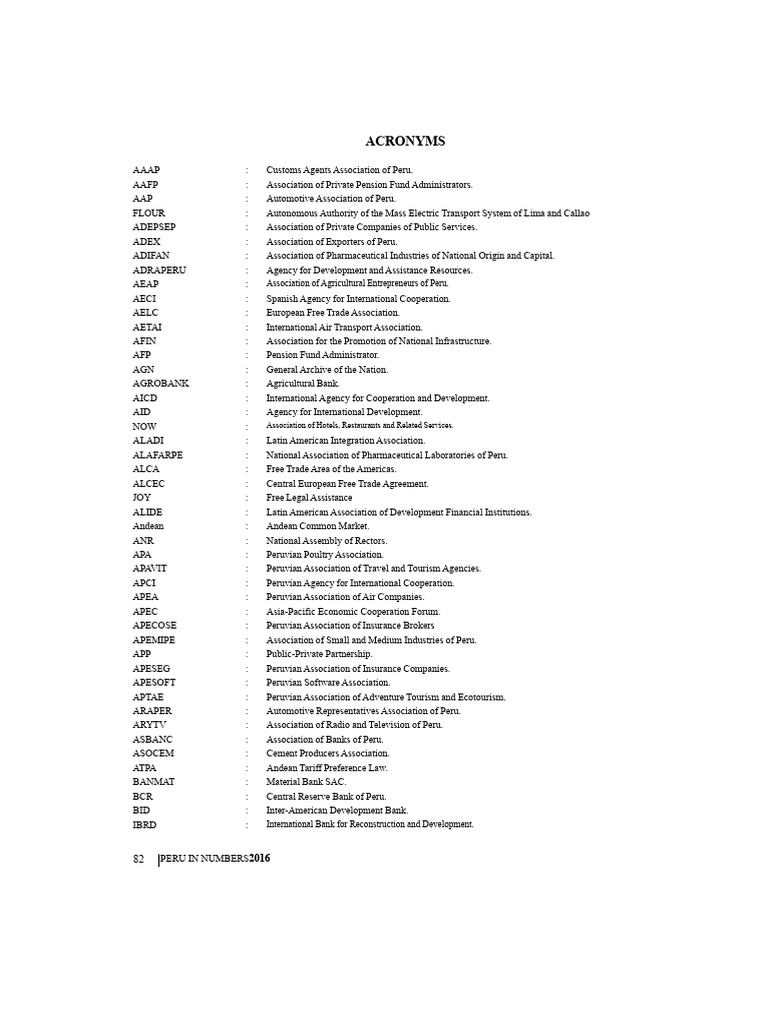 Acronyms (2) | PDF | Peru