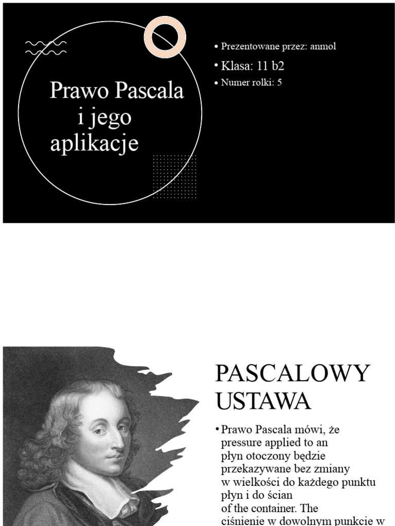Prawo Pascala I Jego Zastosowania | PDF