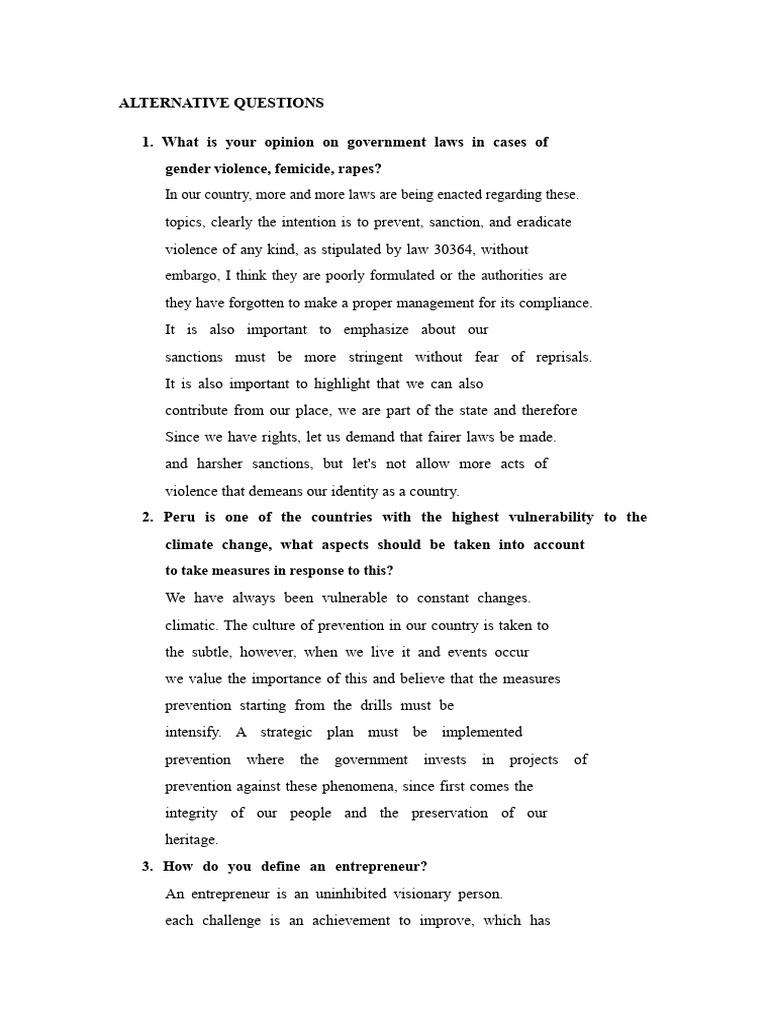 Alternative Questions for Miss and Mister | PDF | Atmosphere Of Earth ...