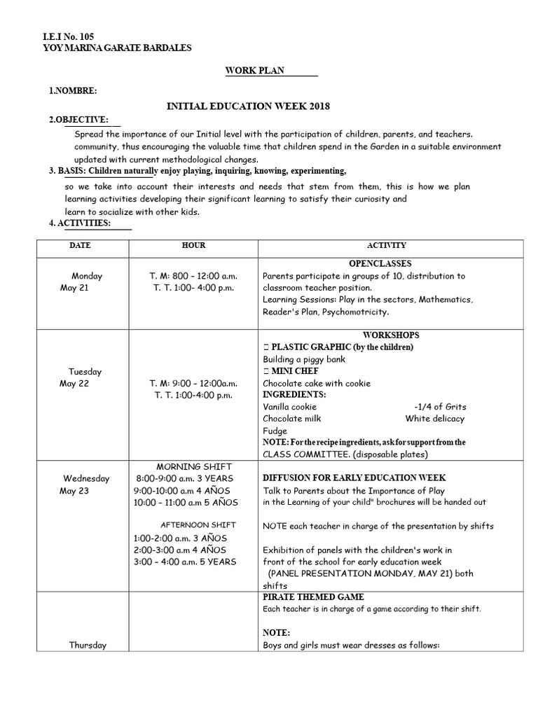 Work Plan | PDF