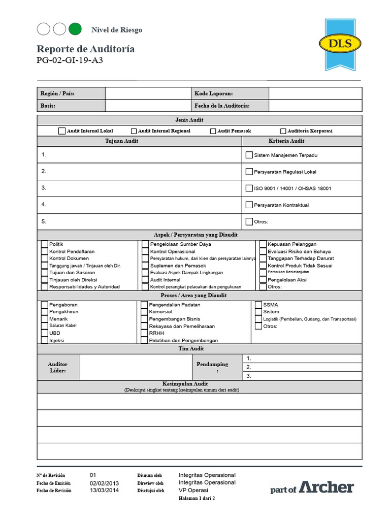 Laporan Audit Risiko dan Kesimpulan | PDF