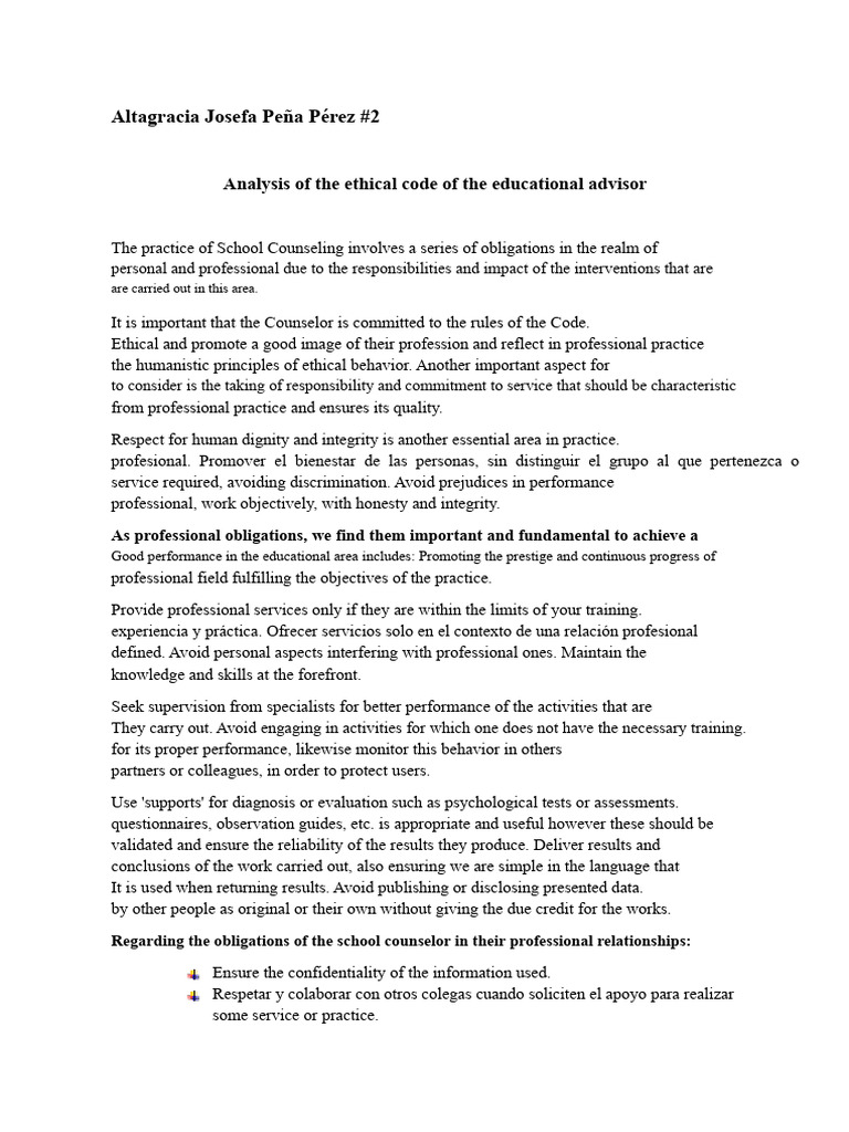 Analysis of The Ethical Code of The Counselor | PDF | Integrity ...