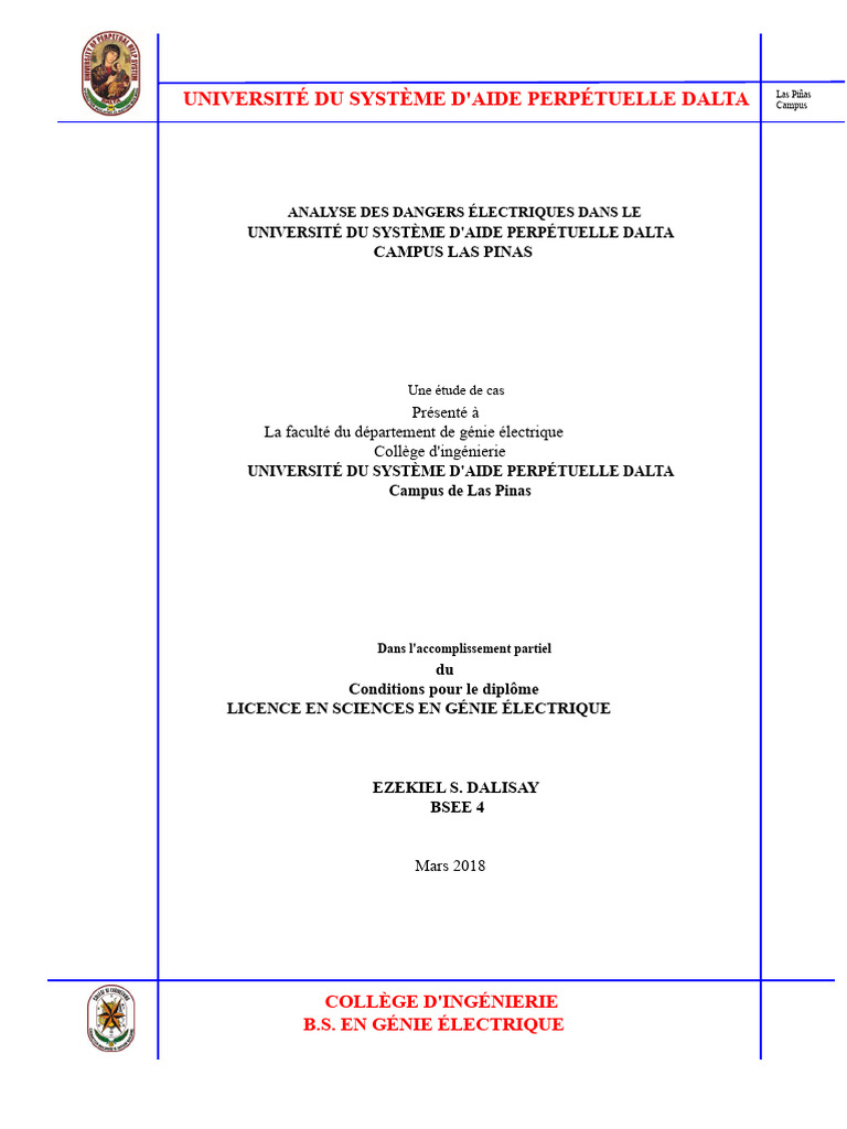 Analyse des dangers électriques à Las Piñas | PDF | Santé et sécurité ...
