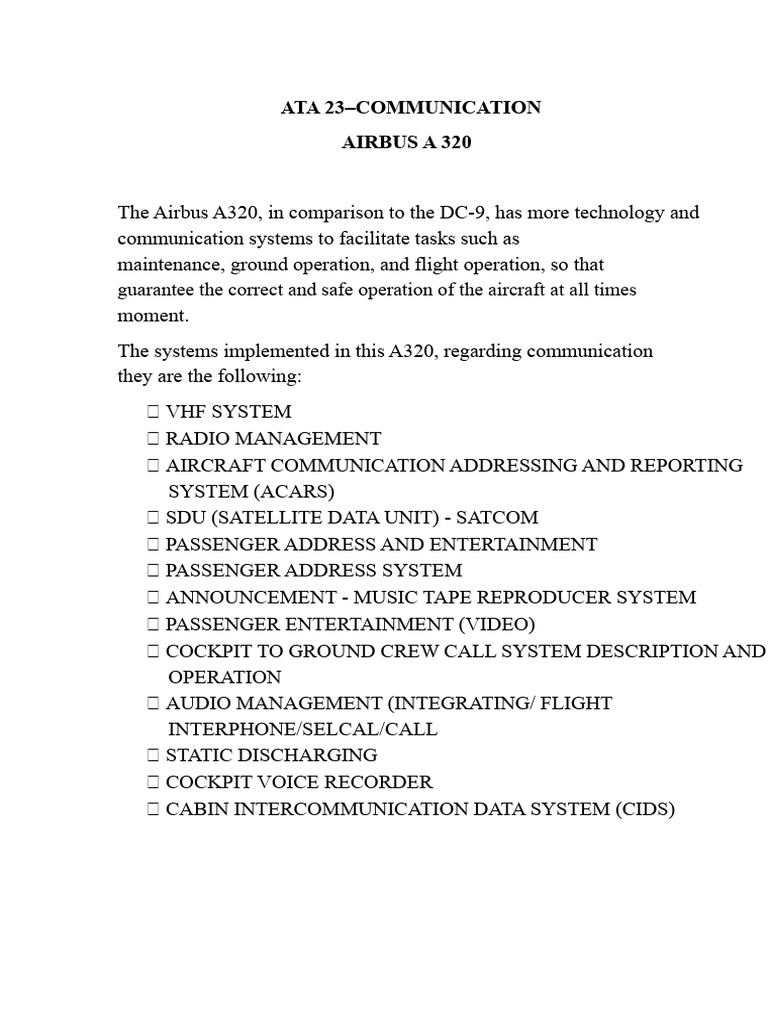Ata 23 A320 | PDF | Information And Communications Technology | Electronics