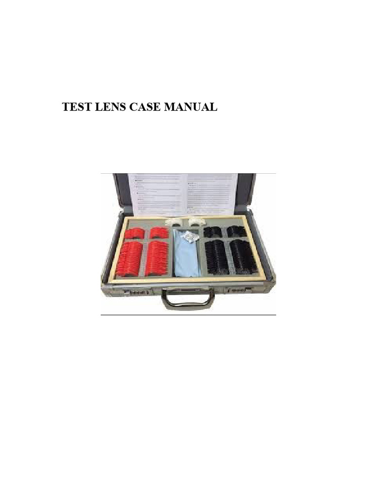 Test Lens Case Manual for Ophthalmology | PDF | Light | Vision