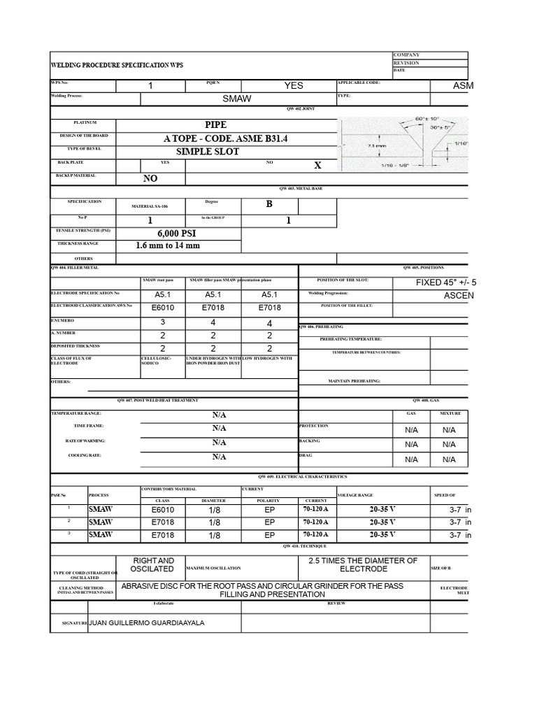 Wps Excel Format Completed Act 3 | PDF | Welding | Construction