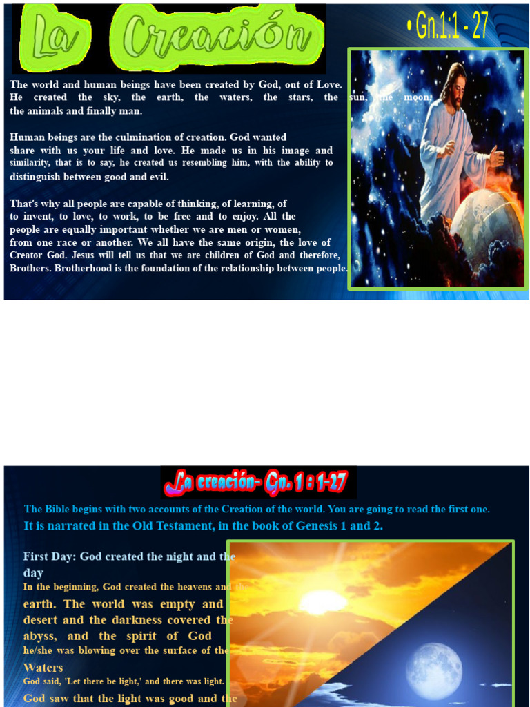 God's Creation of the World Explained | PDF | Genesis Creation ...