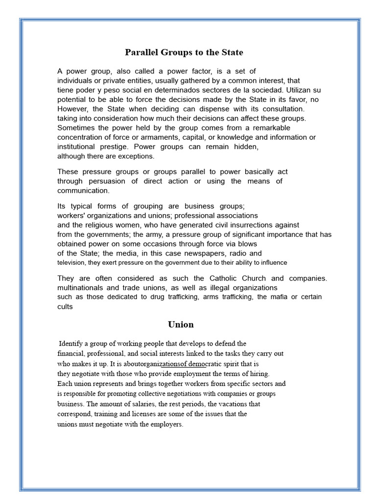 Parallel Groups To The State | PDF | Illegal Drug Trade | Clergy
