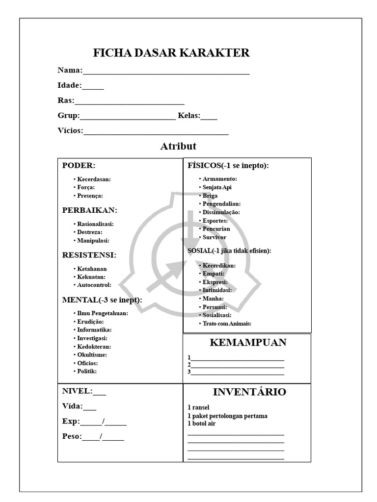Yayasan SCP RPG - Kartu SCP | PDF