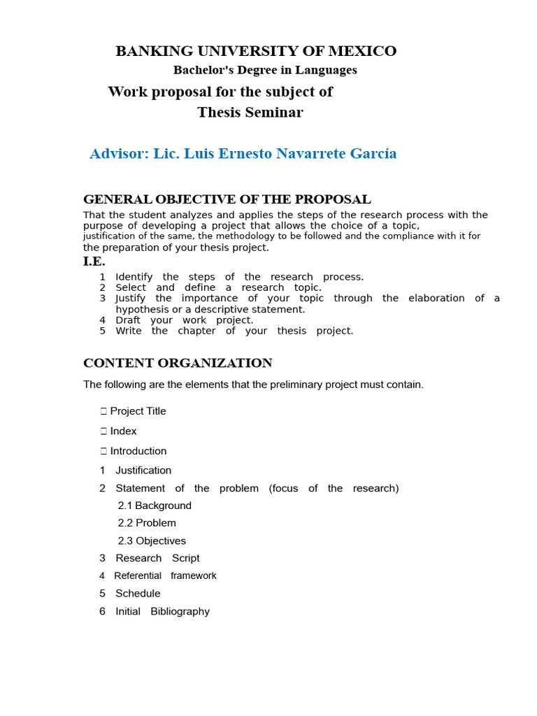 Work Plan For Thesis Seminar | PDF | Knowledge | Word