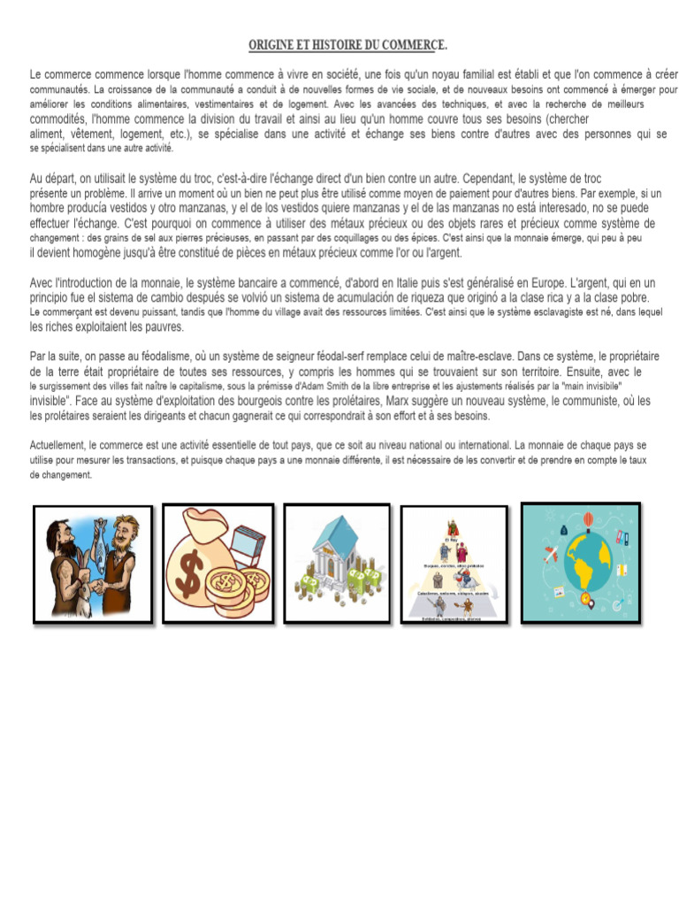 Histoire du commerce et de la monnaie | PDF | Argent | Troc