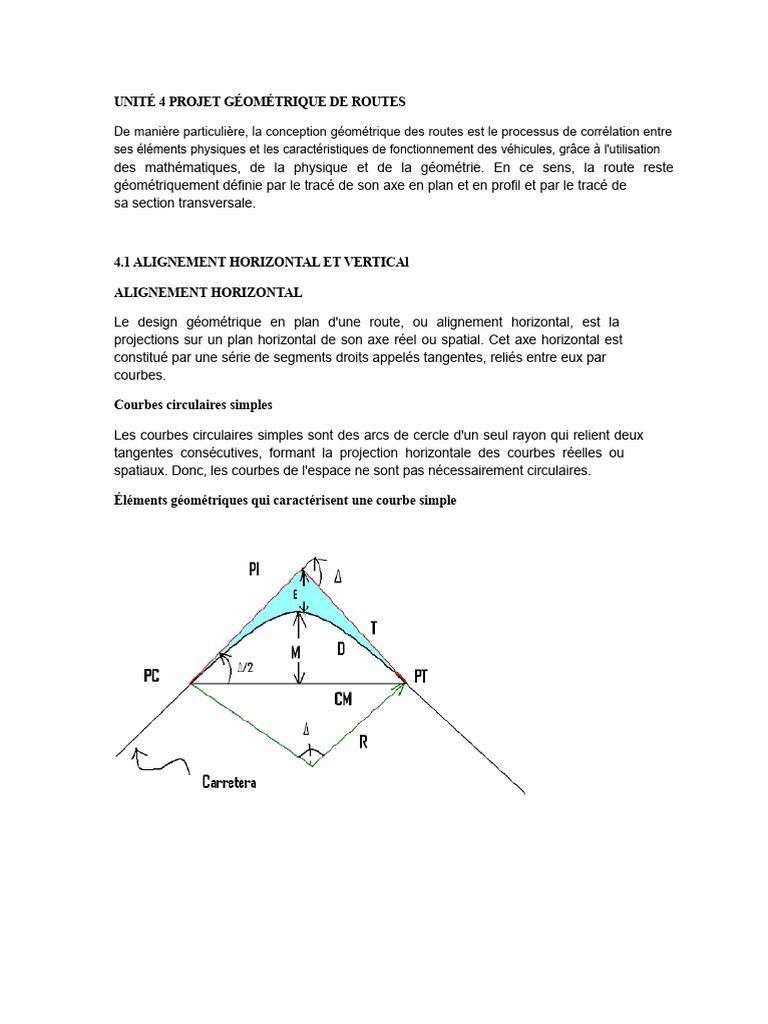 Conception géométrique des routes | PDF | Géométrie | Courbe