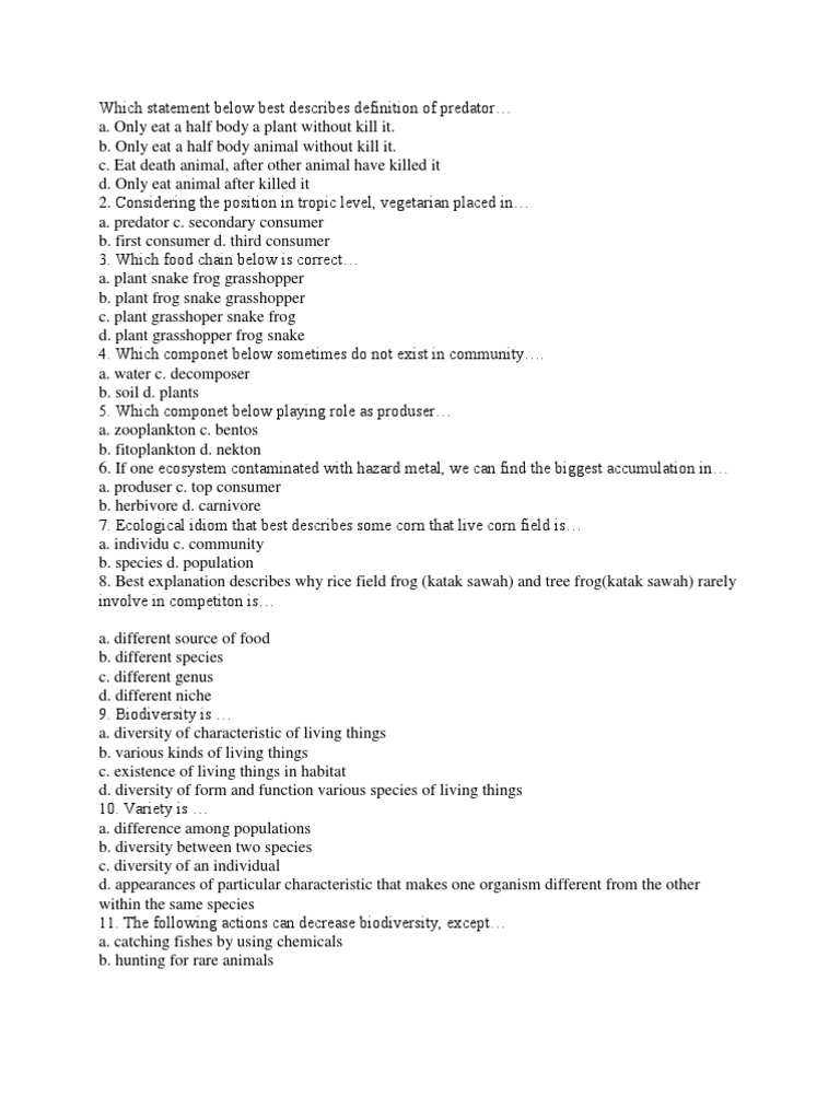 Which Statement Below Best Describes Definition of Predator PDF