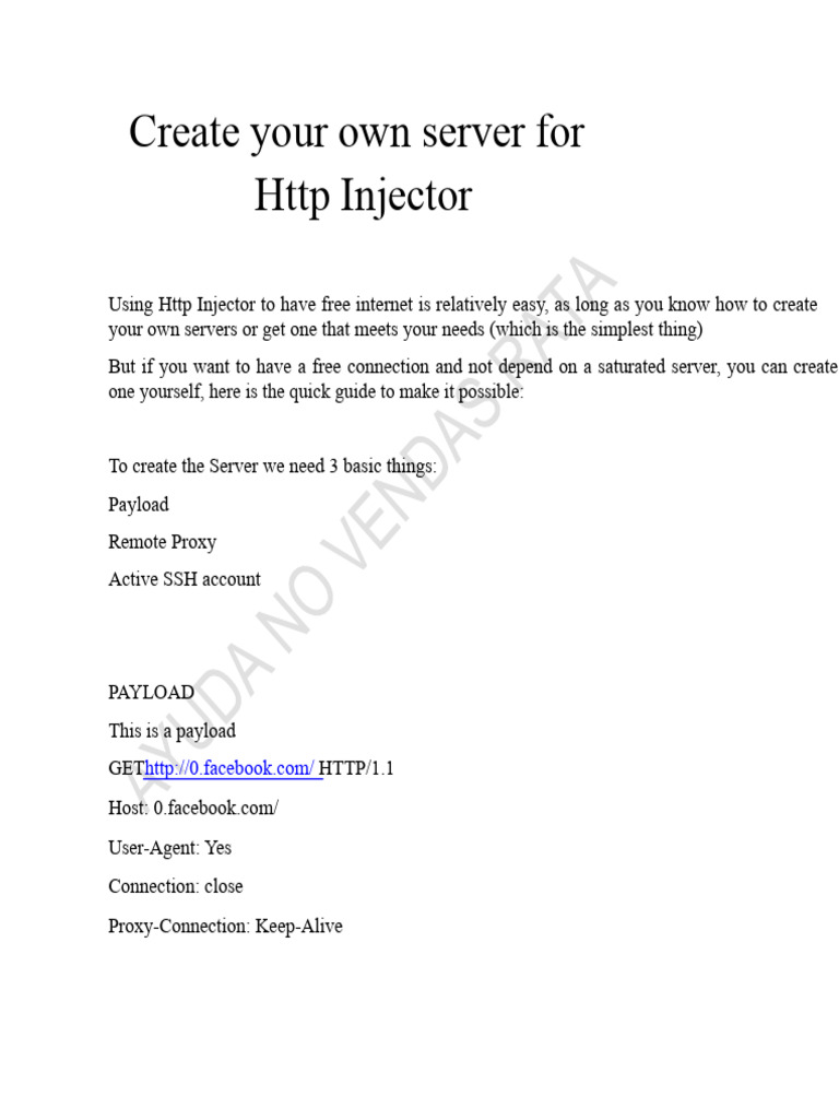 Create Your Own Http Injector Server | PDF | Proxy Server | Secure Shell