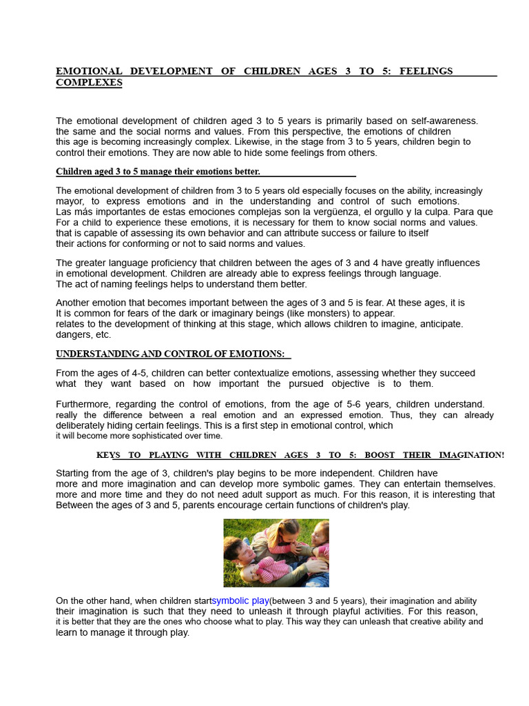 Emotional Development of Children Aged 3 To 5 Years | PDF | Emotions | Fear