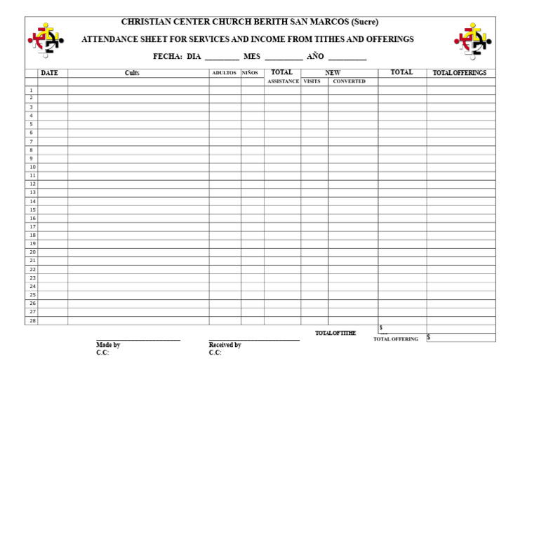 Berith Christian Center Form | PDF