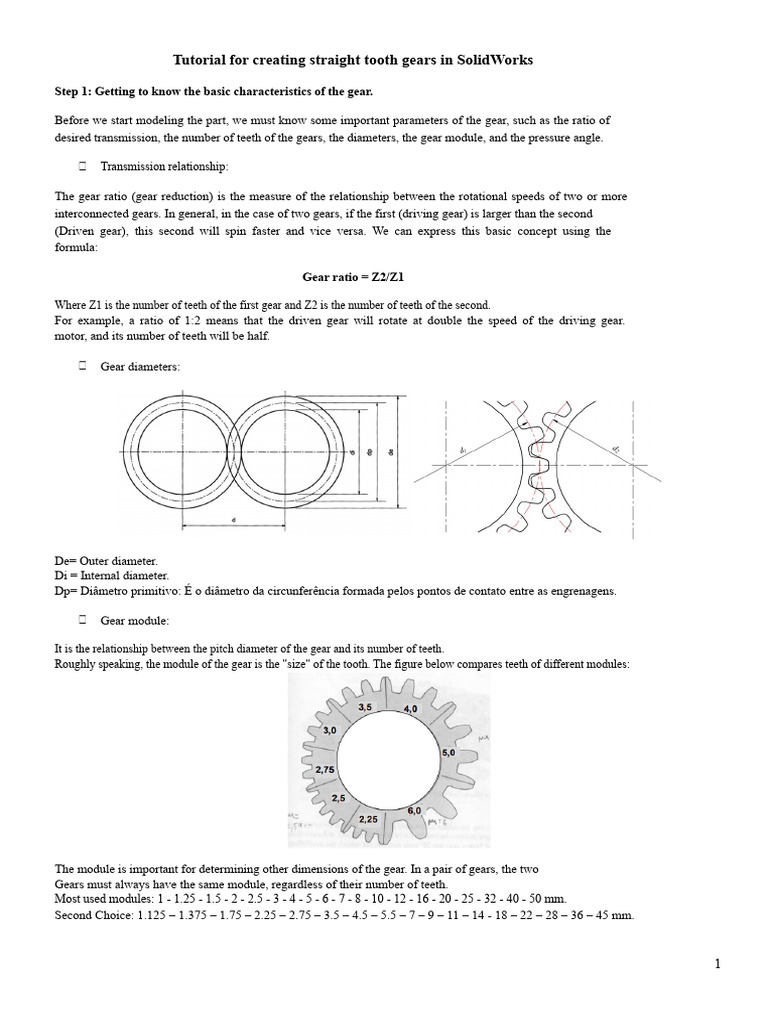 SolidWorks Tutorial: Straight Tooth Gears | PDF | Gear | Euclidean Geometry