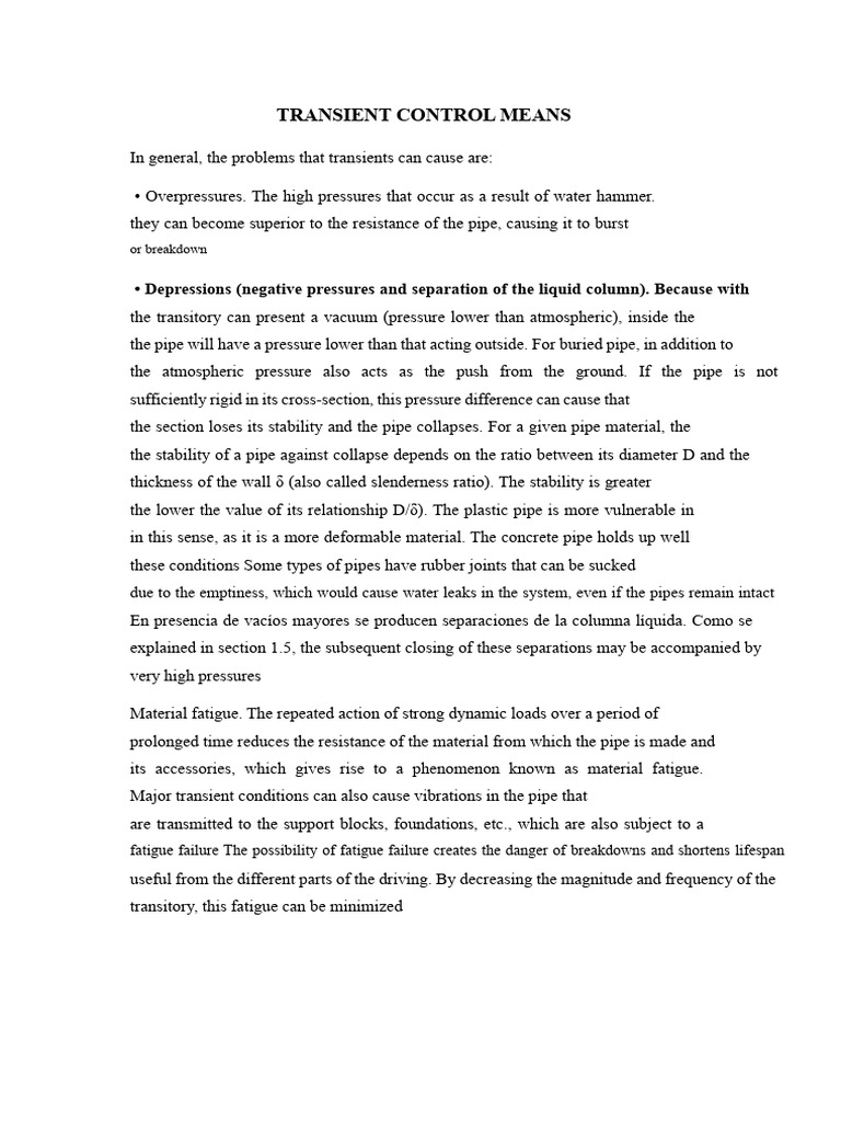 Transient Control in Pipeline Systems | PDF | Pump | Valve