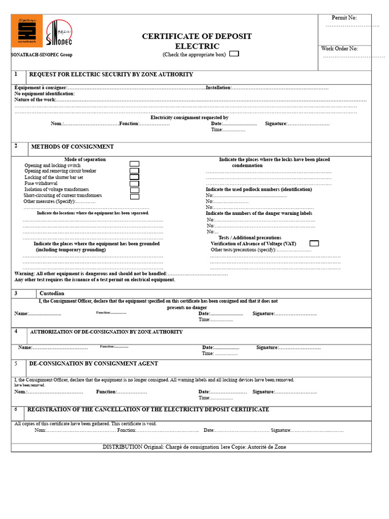 Electric Security Consignment Certificate | PDF | Power Engineering ...