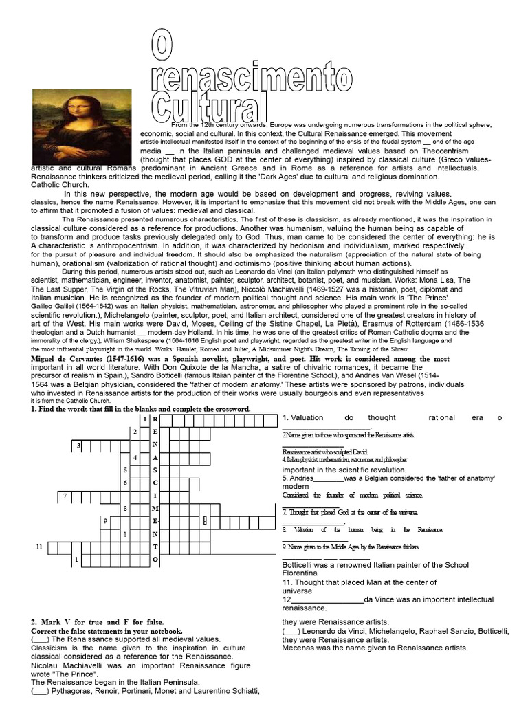 Overview of the Cultural Renaissance | PDF | Renaissance | Renaissance Art