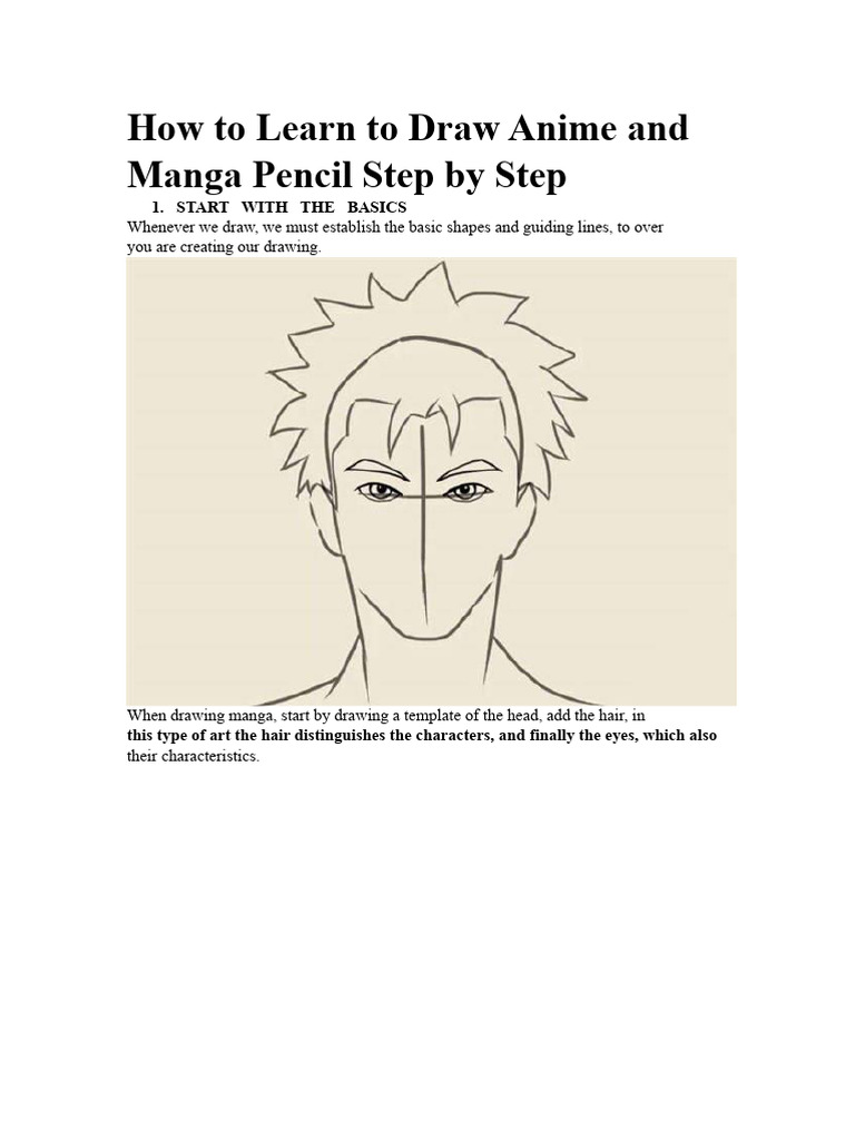 Step-by-Step Guide to Drawing Anime | PDF | Drawing | Anime
