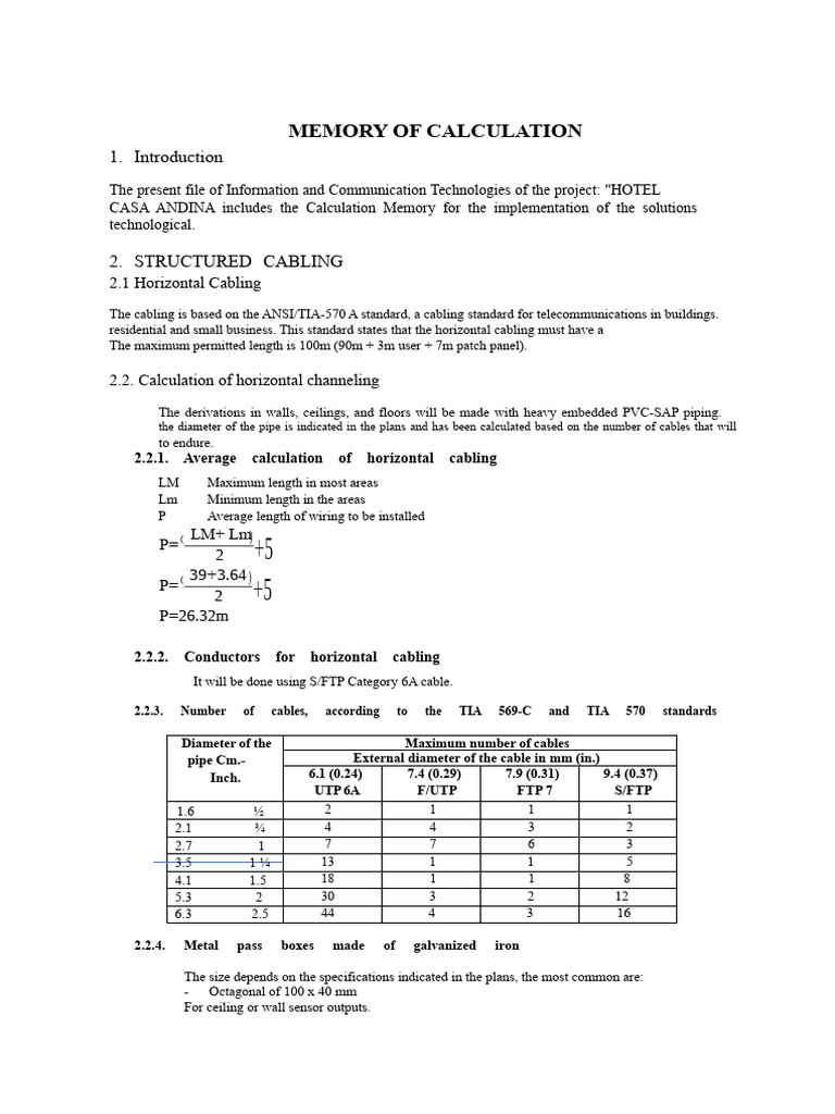 G3-CALCULATION MEMORY | PDF | Information And Communications Technology ...