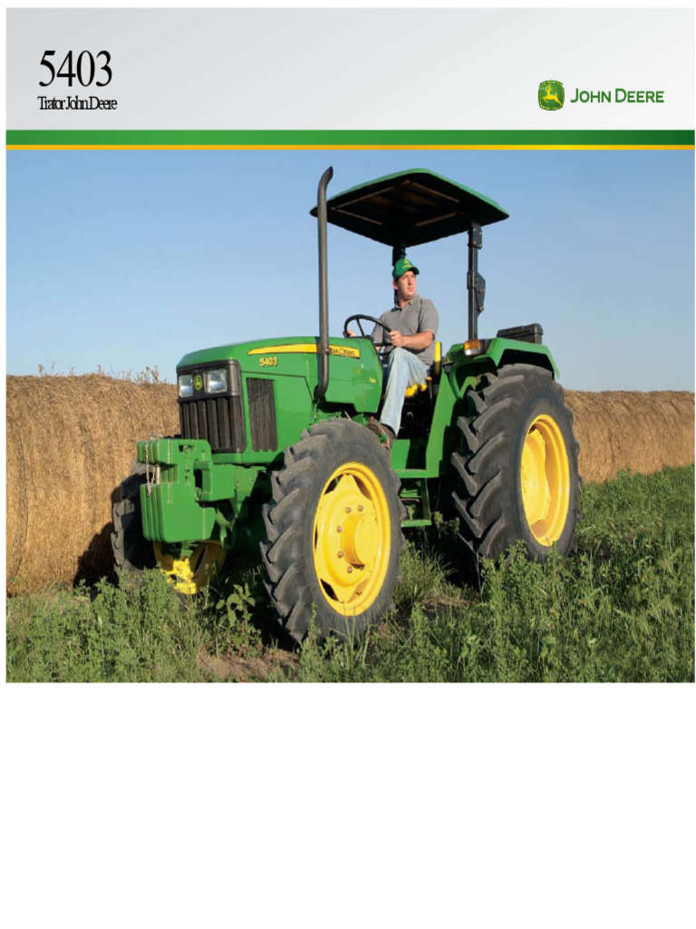 Trator John Deere 5403: Especificações Técnicas | PDF | Motores | Bomba