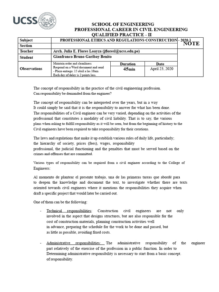 Civil Engineering Ethics and Responsibilities | PDF | Engineer | Justice