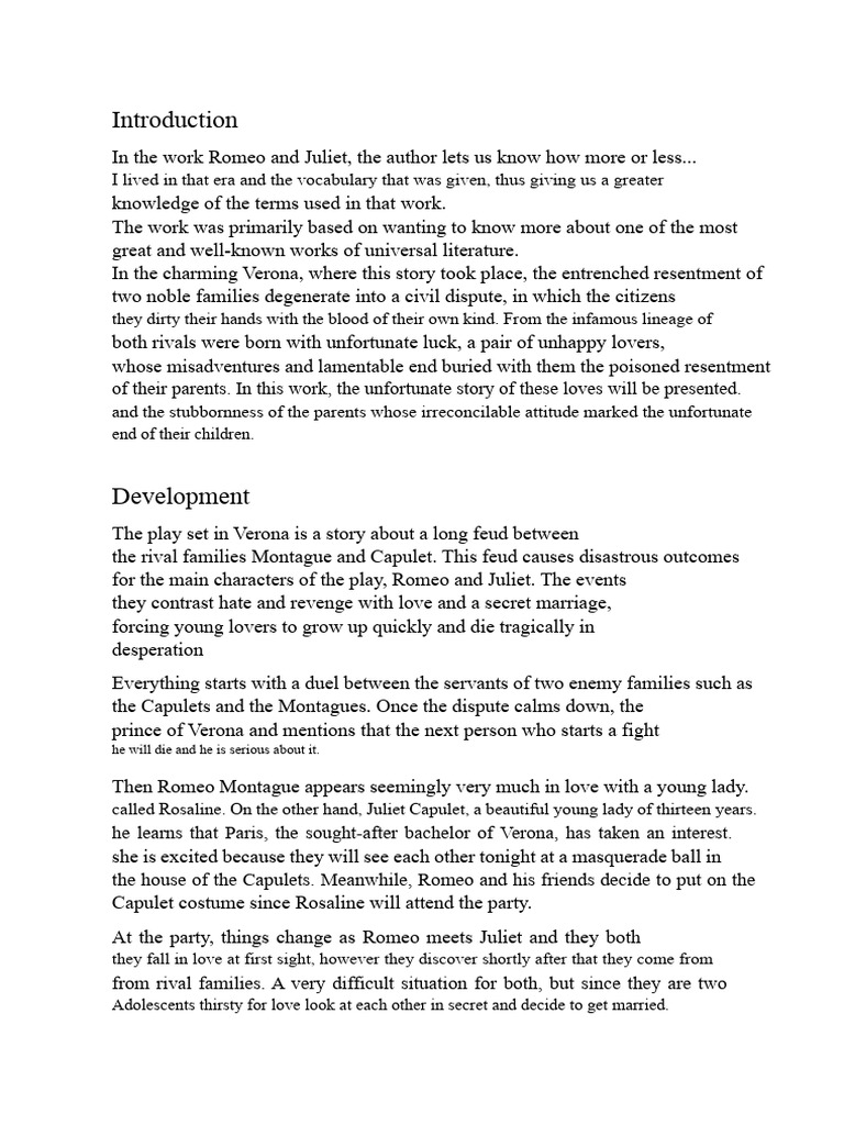 Analysis of Romeo and Juliet's Tragedy | PDF | Characters In Romeo And ...