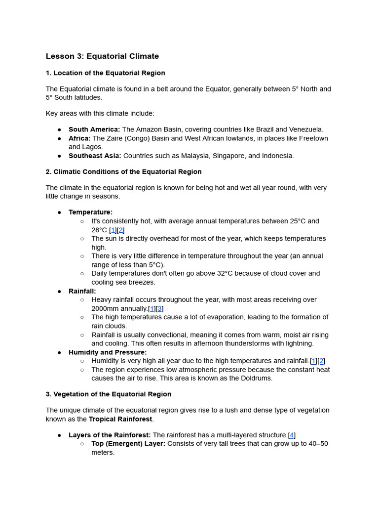 Understanding Equatorial Climate and Ecosystems | PDF | Rainforest ...