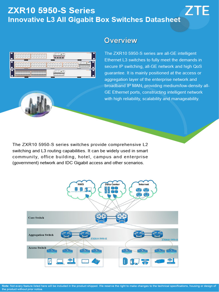 ZXR10 5950-S Series L3 Gigabit Switches | PDF | Computer Network
