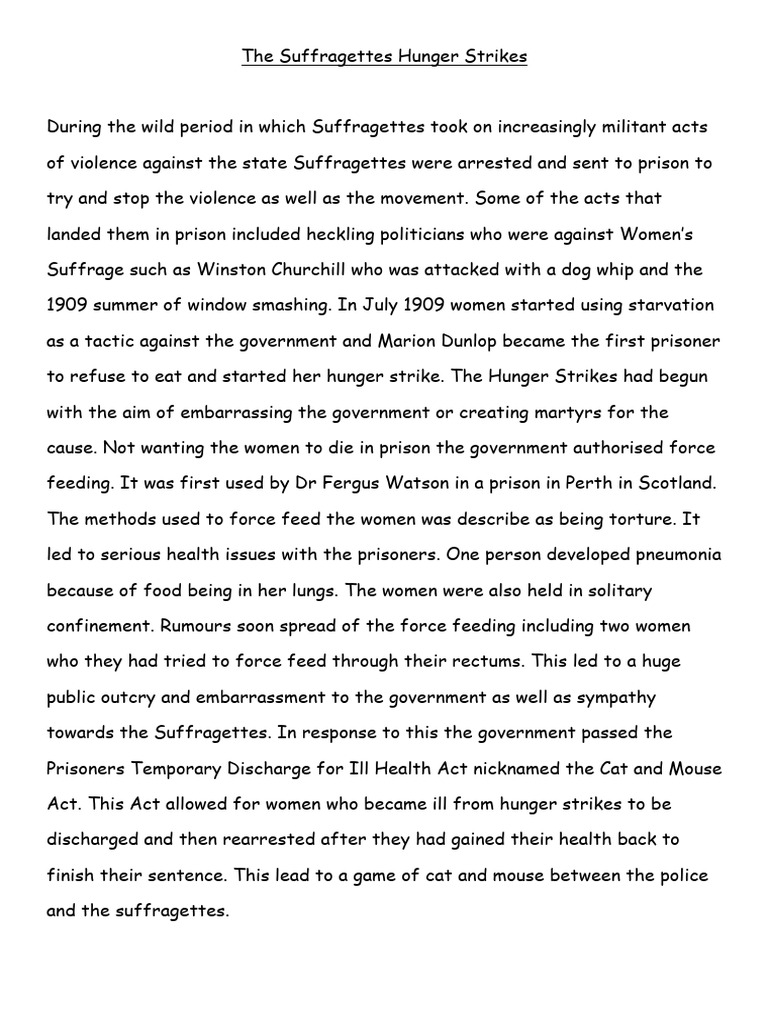 03 - The Suffragettes Hunger Strikes | PDF