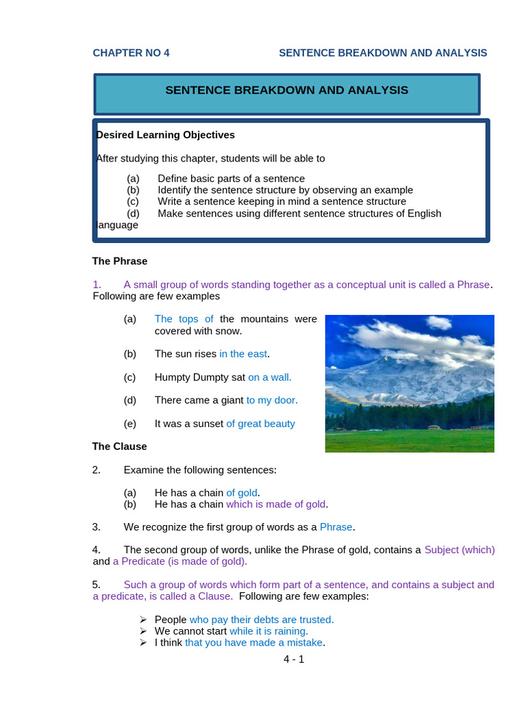 Sentence Structure and Analysis Guide | PDF | Verb | Subject (Grammar)