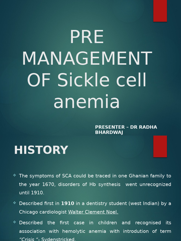 Sickle Cell Anemia Management Overview | PDF | Red Blood Cell | Hemoglobin