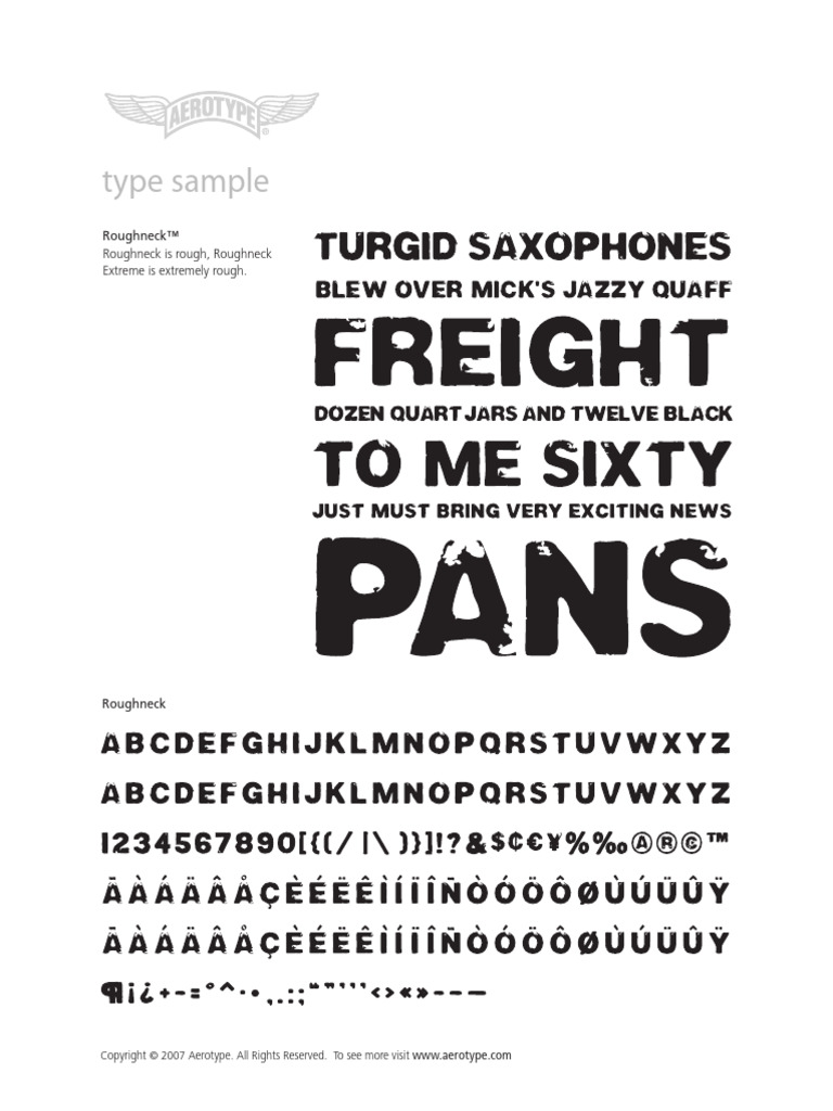 Roughneck Font Order Form | PDF